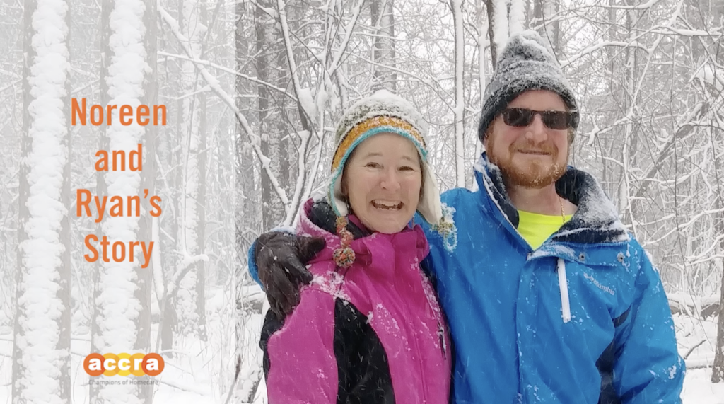 Noreen and Ryan on a walk in the winter