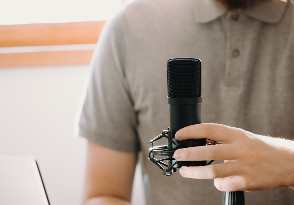 Man holding a microphone