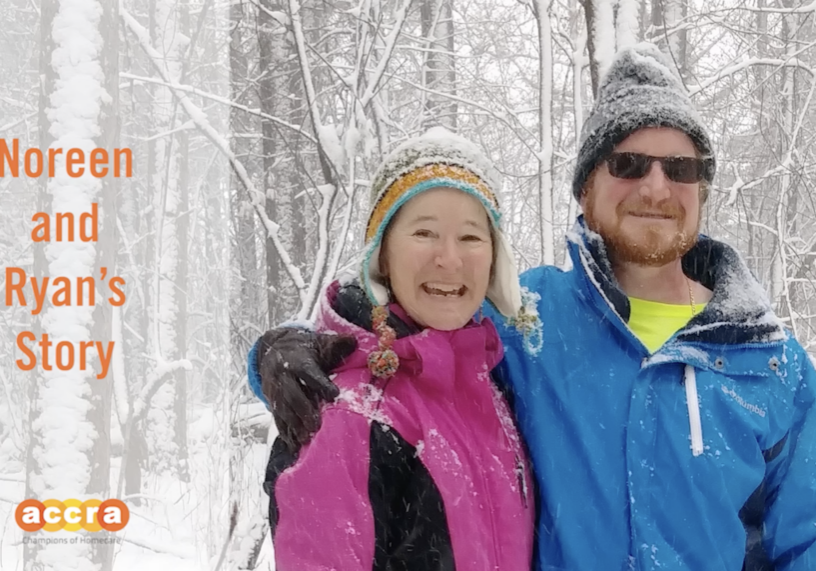 Noreen and Ryan on a walk in the winter