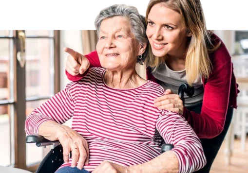 Photo of a grandmother In a wheelchair